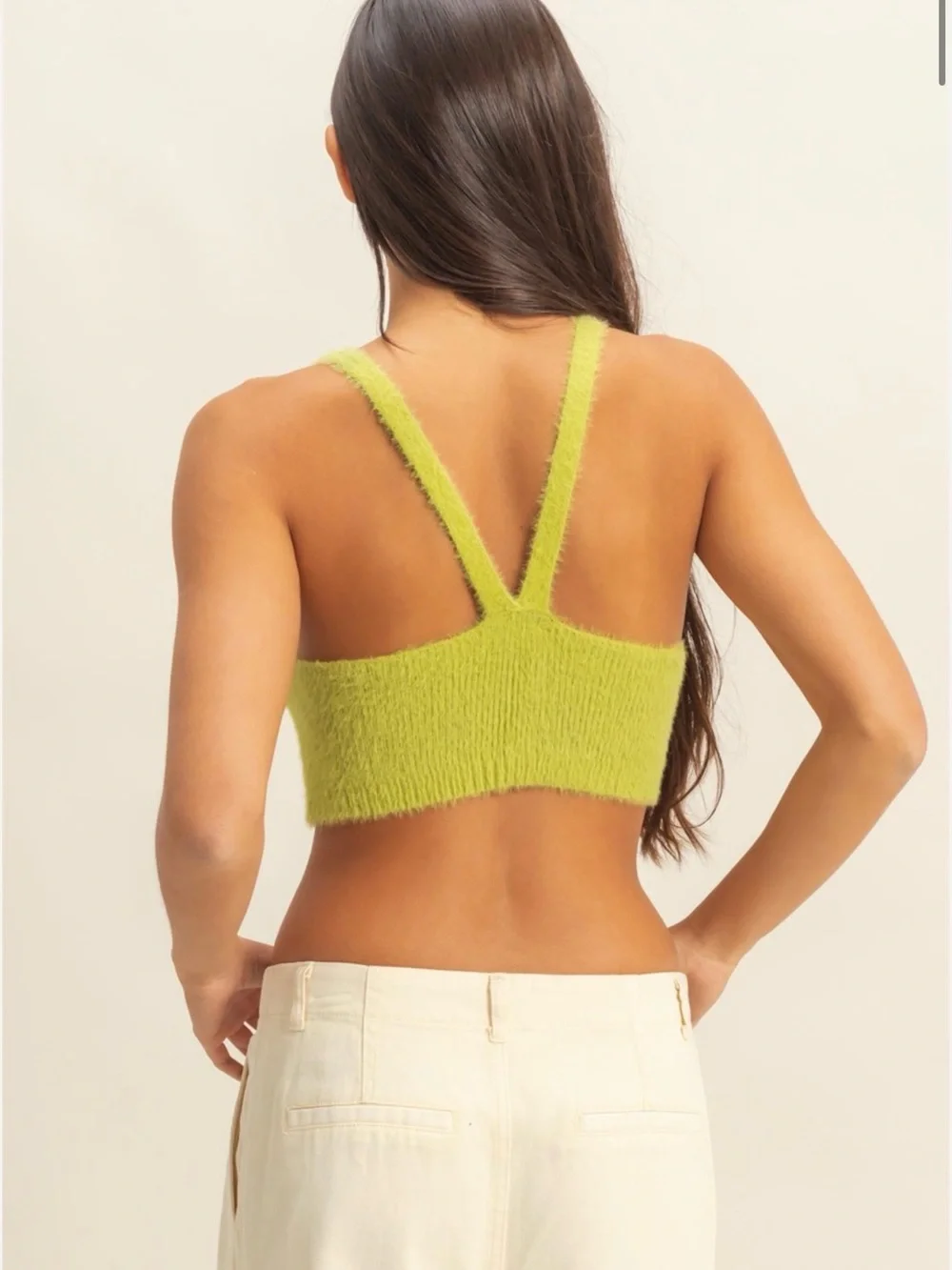 HYFVE Lime Green Fuzzy Crop Tank - MWT - Medium - Picture 3 of 5